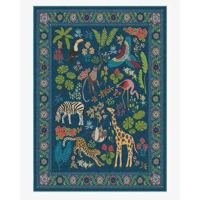 Jingle Jungle Royal Blue Rug by Iris Apfel - 305 x 425 cm - All-In-One Rug