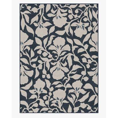 Flora Ink Blue & Ivory Rug by The Hiltons - 305 x 425 cm - All-In-One Rug