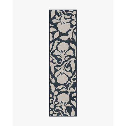 Flora Ink Blue & Ivory Rug by The Hiltons - 305 x 425 cm - All-In-One Rug