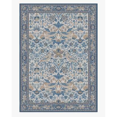 Strawberry Thief Indigo & Ivory Rug by Morris & Co. - 305 x 425 cm - All-In-One Rug
