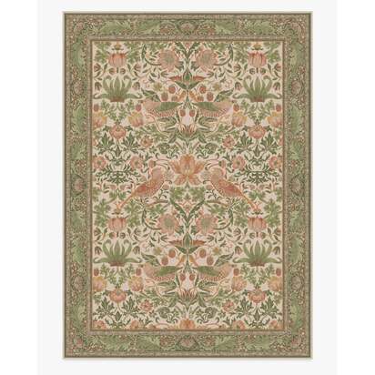 Strawberry Thief Sage & Rose Rug by Morris & Co. - 305 x 425 cm - All-In-One Rug