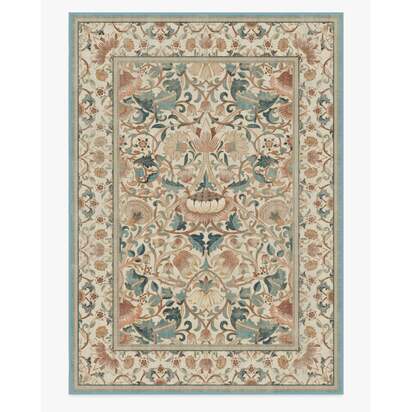 Lodden Soft Rose & Teal Rug by Morris & Co. - 305 x 425 cm - All-In-One Rug