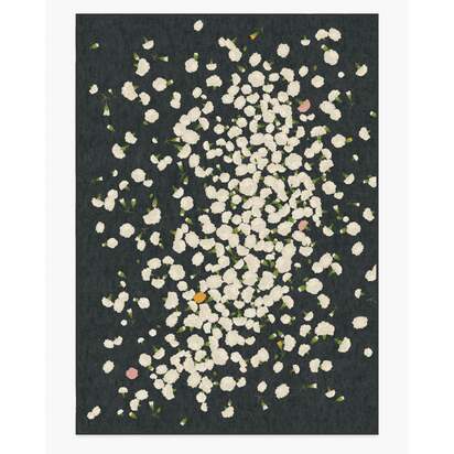 Fluttering Carnations Charcoal & Ivory Rug by The Local Project - 305 x 425 cm - All-In-One Rug