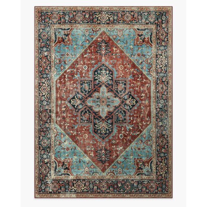 Santiago Crimson & Light Blue Rug - 305 x 425 cm - All-In-One Rug