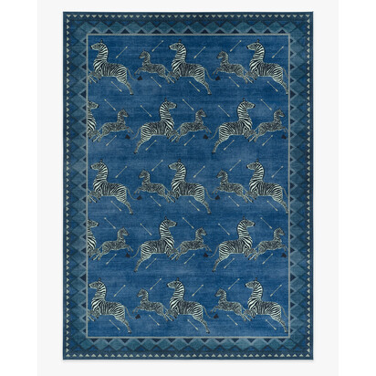Zebras Blue Rug by Scalamandré - 305 x 425 cm - All-In-One Rug