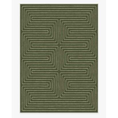Labyrinth Fern Green Rug by Jonathan Adler - 305 x 425 cm - All-In-One Rug