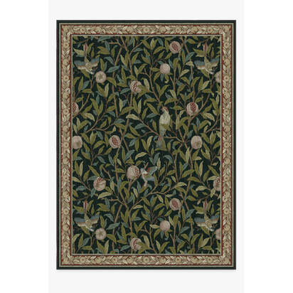Bird & Pomegranate Teal Green Rug by Morris & Co. - 305 x 425 cm - All-In-One Rug