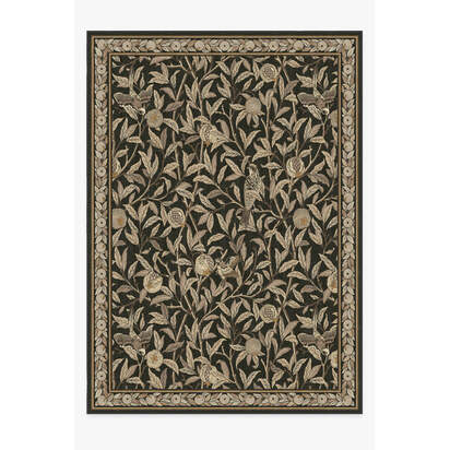 Bird & Pomegranate Soft Black Rug by Morris & Co. - 305 x 425 cm - All-In-One Rug