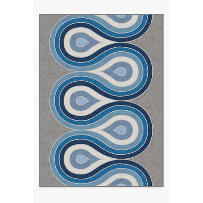 Milano Blue Steel Rug by Jonathan Adler - 305 x 425 cm - All-In-One Rug