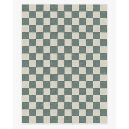 Jaque Checkered Slate Green Rug - 305 x 425 cm - All-In-One Rug