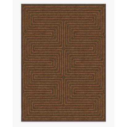 Labyrinth Brown & Orange Rug by Jonathan Adler - 305 x 425 cm - All-In-One Rug