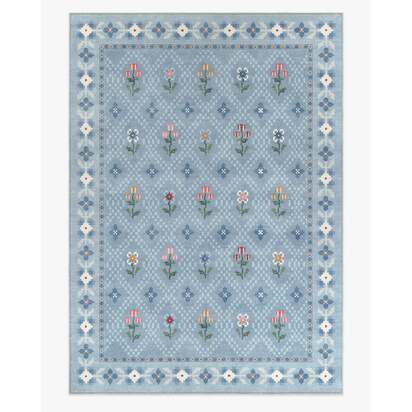 Ella Slate Blue Rug by Anthropologie - 305 x 425 cm - All-In-One Rug