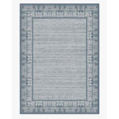 Vintage Daisy Bordered Blue Rug - 305 x 425 cm - All-In-One Rug