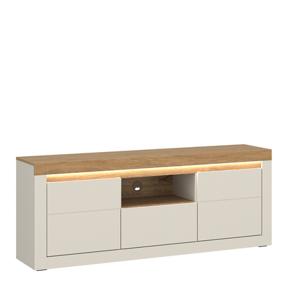 Winslow 2 TV Cabinet with 2 Doors and 1 Drawer in Cashmere and Stone Oak