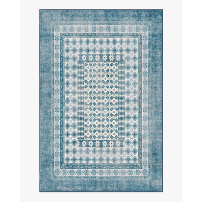 Cyrus Ocean & Ivory Outdoor Rug - 185 x 275 cm - Rug + Pad System