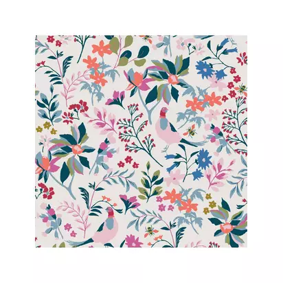 Joules Festival Flowers Print Wallpaper Antique Creme | 7.5cm x 7.5cm x 52cm