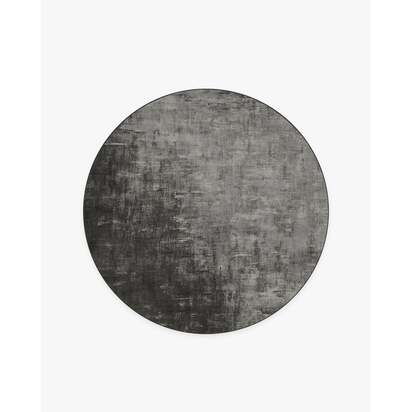 Impasto Greyscale Flatwoven Rug - 185 Round cm - Rug + Pad System