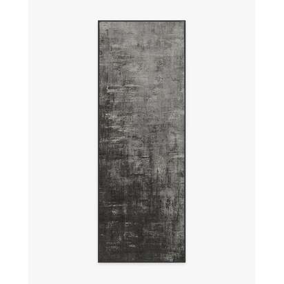 Impasto Greyscale Flatwoven Rug - 75 x 215 cm - Rug + Cushioned Pad System