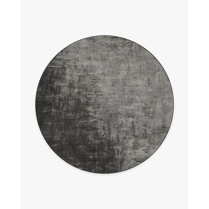 Impasto Greyscale Flatwoven Rug - 245 Round cm - Rug + Cushioned Pad System