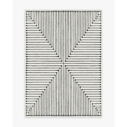 Inkdrop Black & Ivory Flatwoven Rug by Jonathan Adler - 150 x 215 cm - Rug + Cushioned Pad System