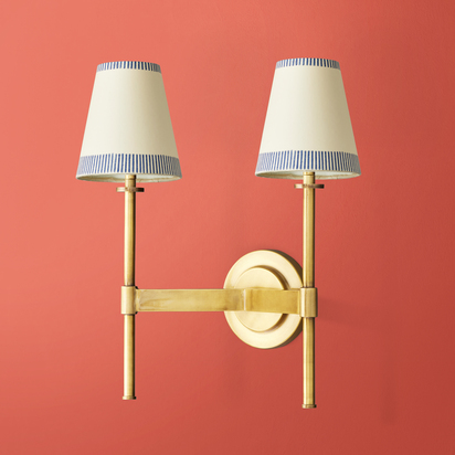 Tremmers double wall fitting in antique brass