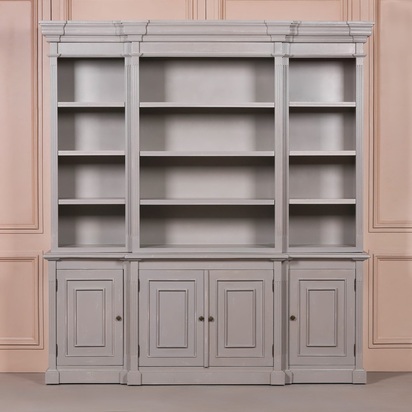 Distressed Bookcase Display Cabinet