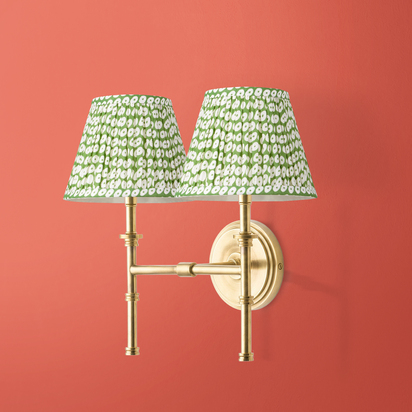 Double Chukka rechargeable wall fitting in antique brass