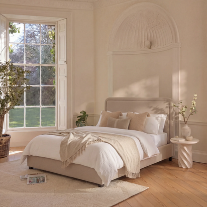 Robyn King Ottoman Bed - Soft Beige