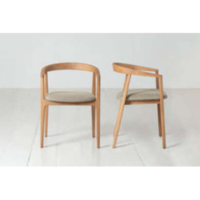 Dining Chair 01 (set of 2), Oak / Oatmeal