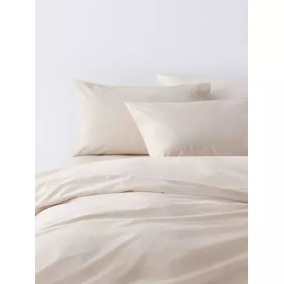 John Lewis Crisp & Fresh Cotton Rich Duvet Cover Set Natural | 220*260*0.5cm