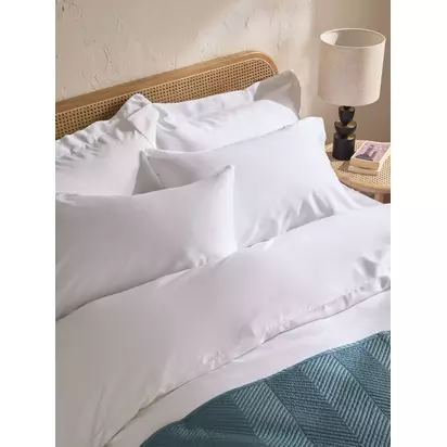 John Lewis 300 Thread Count Duvet Cover Set containing TENCEL™ Lyocell White | W200 x D200cm