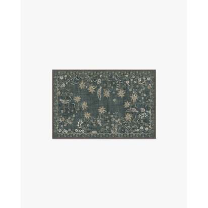 Calla Charcoal Flatwoven Rug - 60 x 90 cm - Rug + Pad System