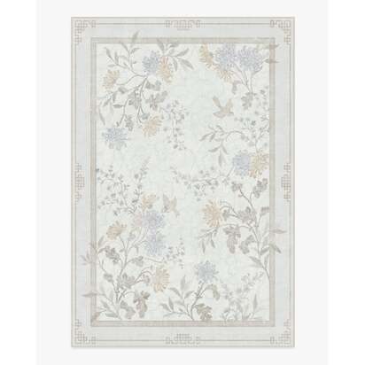 Florian Soft Grey Flatwoven Rug - 185 x 275 cm - Rug + Cushioned Pad System