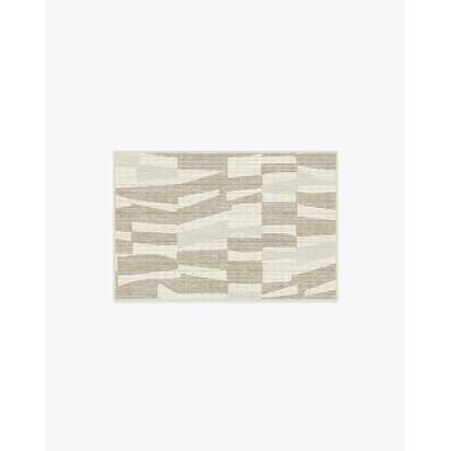 Enzo Taupe & Natural Flatwoven Rug - 60 x 90 cm - Rug + Cushioned Pad System
