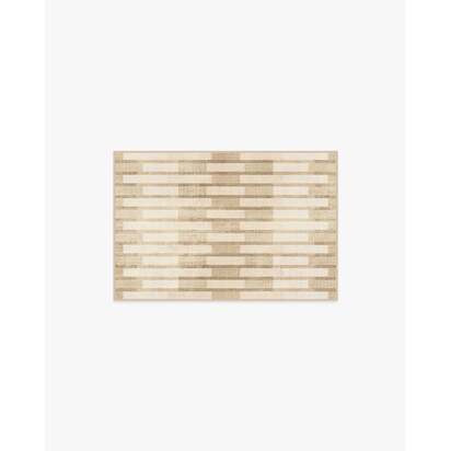 Hollis Tan Flatwoven Rug - 60 x 90 cm - Rug + Cushioned Pad System