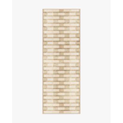 Hollis Tan Flatwoven Rug - 75 x 215 cm - Rug + Cushioned Pad System