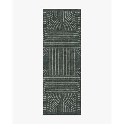 Callen Charcoal Flatwoven Rug - 75 x 215 cm - Rug + Pad System