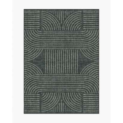 Callen Charcoal Flatwoven Rug - 150 x 215 cm - Rug + Pad System