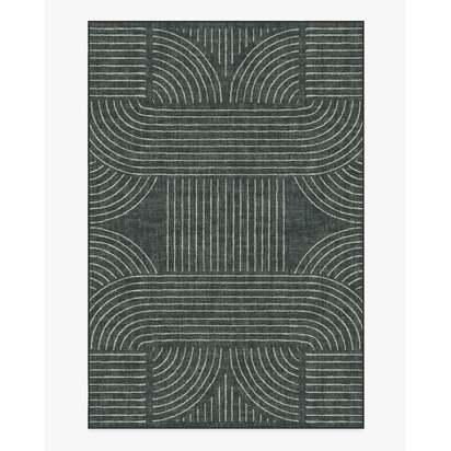 Callen Charcoal Flatwoven Rug - 185 x 275 cm - Rug + Pad System