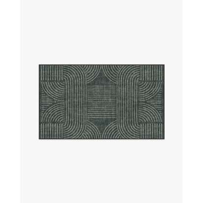 Callen Charcoal Flatwoven Rug - 90 x 150 cm - Rug + Cushioned Pad System
