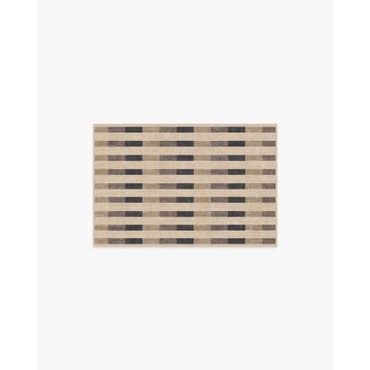 Merritt Taupe & Charcoal Flatwoven Rug - 60 x 90 cm - Rug + Pad System
