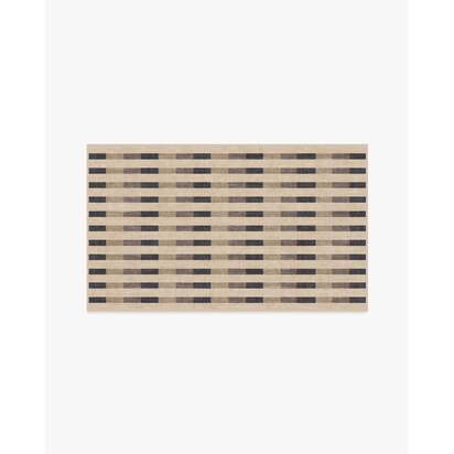 Merritt Taupe & Charcoal Flatwoven Rug - 60 x 90 cm - Rug + Pad System