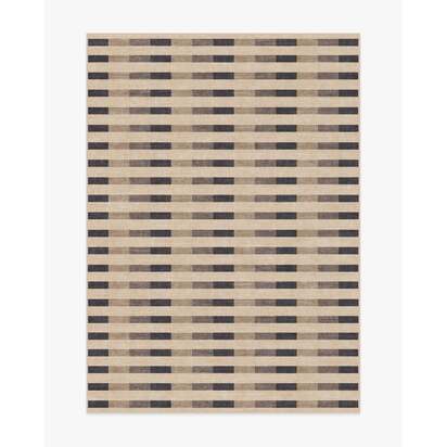 Merritt Taupe & Charcoal Flatwoven Rug - 150 x 215 cm - Rug + Cushioned Pad System
