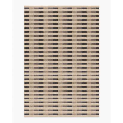 Merritt Taupe & Charcoal Flatwoven Rug - 185 x 275 cm - Rug + Cushioned Pad System