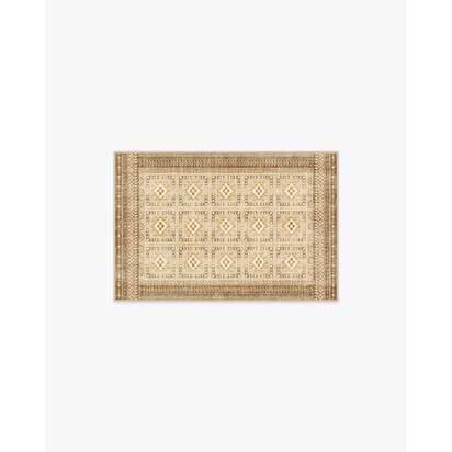 Lorah Warm Natural Flatwoven Rug - 60 x 90 cm - Rug + Cushioned Pad System