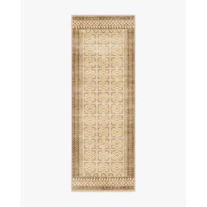 Lorah Warm Natural Flatwoven Rug - 75 x 215 cm - Rug + Cushioned Pad System