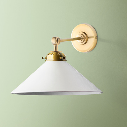 Elbow wall fitting IP44 in antique brass
