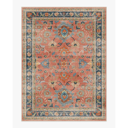 Calabria Coral Multicolour Flatwoven Rug - 275 x 365 cm - Rug + Pad System