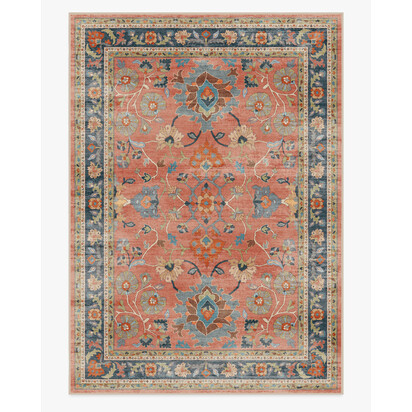 Calabria Coral Multicolour Flatwoven Rug - 305 x 425 cm - Rug + Pad System