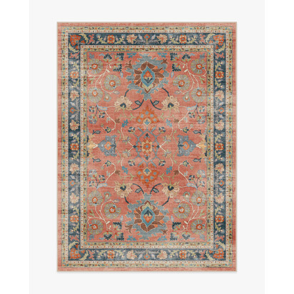 Calabria Coral Multicolour Flatwoven Rug - 150 x 215 cm - Rug + Cushioned Pad System